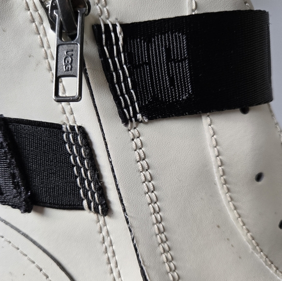 UGG sid white and black waterproof leather combat boot. Size 5.5 - Picture 7 of 14